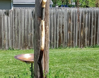 Introducing Smokey - a 47-1/2" tall walking stick made from a sweet gum branch salvaged following a local storm in 2020