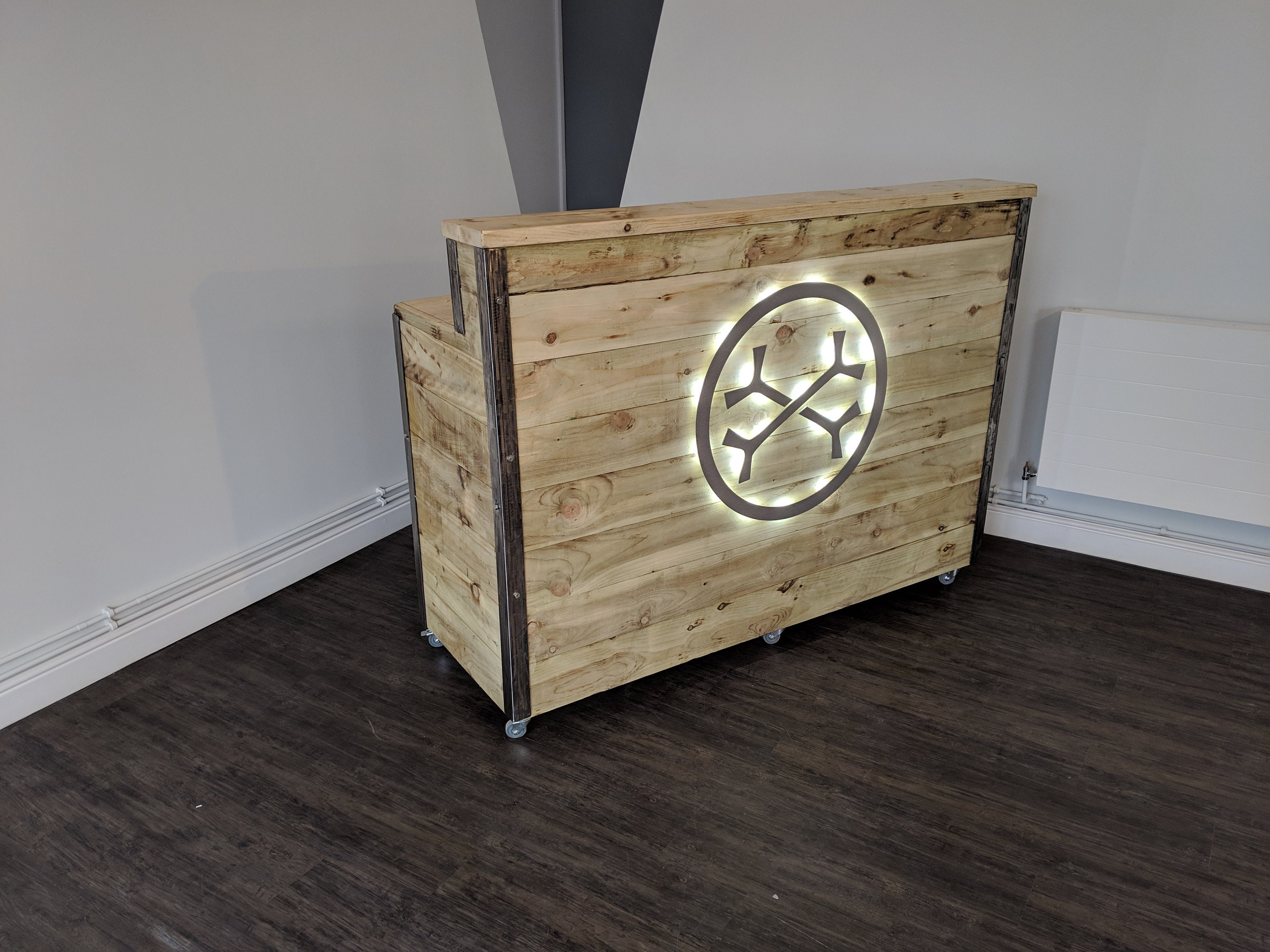 Steel Frame Desk Rustic Wooden With Steel Frame Desk Rustic Wooden, Rustic Reception Desk Industrial