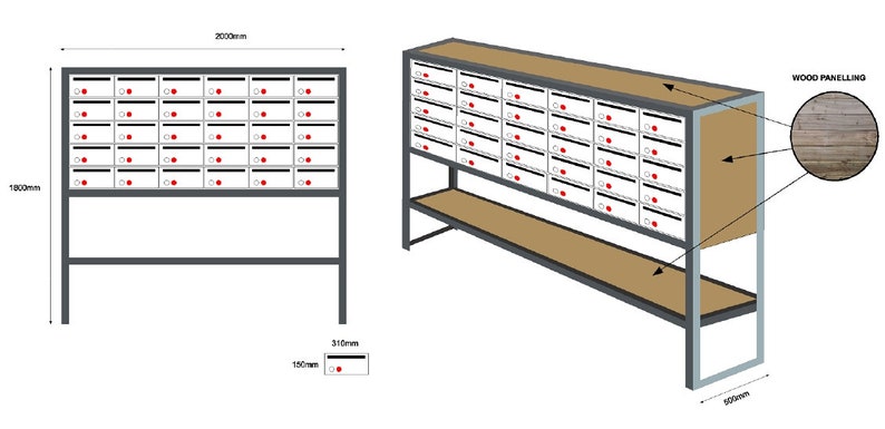 Post Box, Wooden Pigeon Hole Storage, Pigeon Hole Shelves, Postal ...