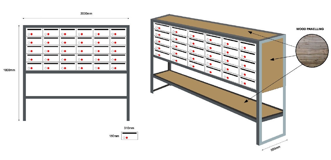 Post Box, Wooden Pigeon Hole Storage, Pigeon Hole Shelves, Postal ...