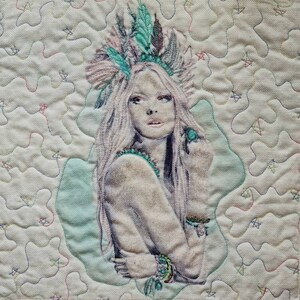 Boho goddess altar cloth/wallhanging/textile art/ divination cloth/tarot cloth