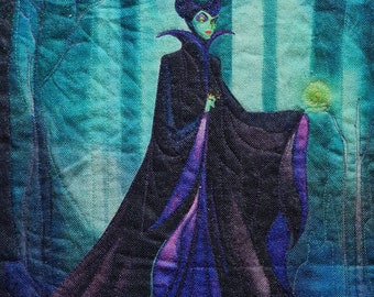 Maleficient Fae Faery altar cloth/ textile art/ wallhanging/ divination cloth/ tarot reading cloth