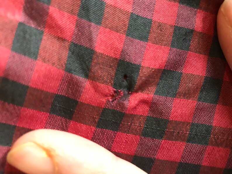 antique silk red checkered kimono