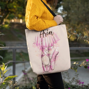 Gift for Ballerina Ballet Dancer Custom name personalized Tote Bag