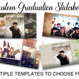 Custom graduation slideshow High school college video presentation celebration party photo download