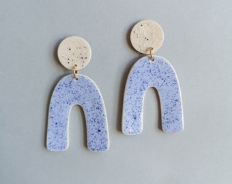 Boucles d’oreilles ceramic Statement *MARE* - Grandes boucles d’oreilles à nœud bleu clair - Cadeaux pour vous