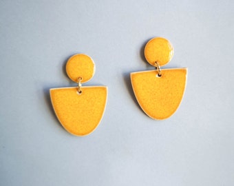 Boucles d’oreilles Ceramic Statement *UMA* - Boucles d’oreilles jaunes - Cadeaux pour vous