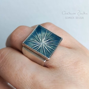 Large 925 silver ring * ORANGE * edged ceramic - 100% handmade unique - gifts for her