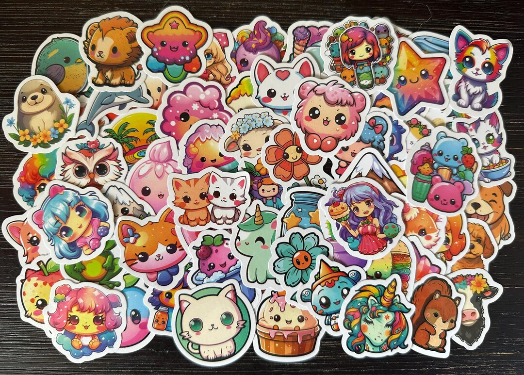 Cute Cartoon Sticker Packs - Waterproof, Reusable Vinyl Decals for ...