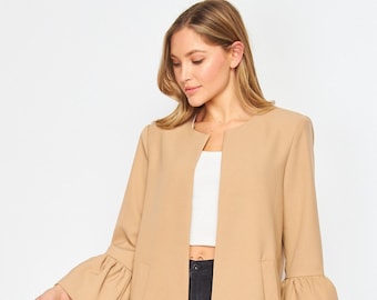 Camel Ruffel Jacket