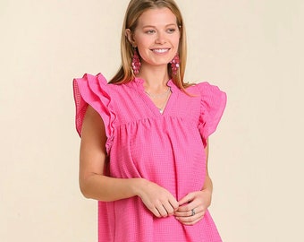 Layered Ruffle Sleeve with Ruffle Hem Dress