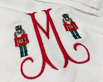 Nutcracker Monogrammed Dinner Napkins | Holiday