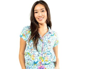 It's A Wonderland Ruffled Summer PJ Set