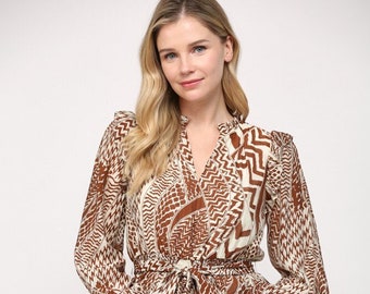 Animal Print Ruffle Dress