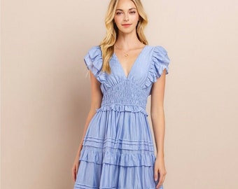 Charlotte Midi Dress Baby Blue
