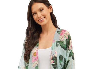 Water Lily Short Kimono