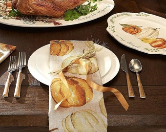 Watercolor Pumpkin Dinner Napkin