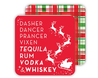 Holiday | Dasher Dancer Prancer Vixen Coasters | Set of 20