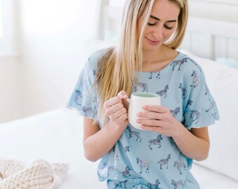 Zebra Around Short PJ Set