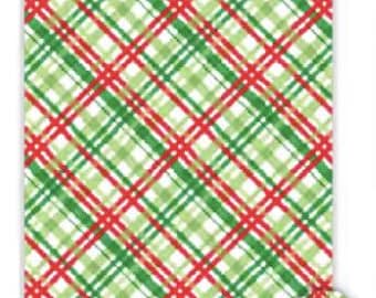 Handpainted Red & Green Plaid | Wrapping Paper