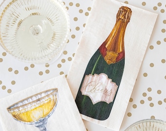 Champagne Bottle Guest Napkins