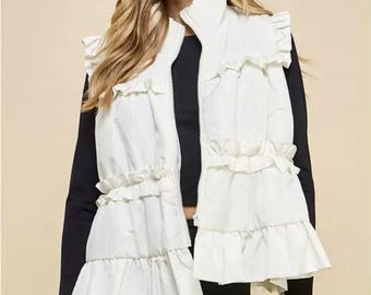 Ruffle Back Bow Detail Vest