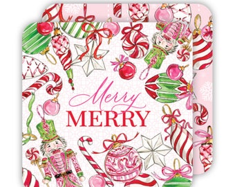 Holiday | Merry Merry Pink Coasters | Set of 20