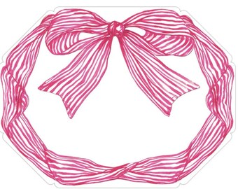 Hot Pink Bow Die-Cut Placemat | Table Decor