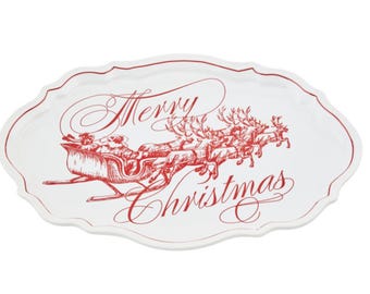 Christmas Toile Platter