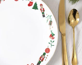 Nutcracker Wreath Dinner Plate
