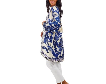 Giant Willow Blue Kimono - Mid Length