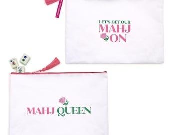 Mahjong Game Tile Storage and Accessory Multipurpose Pouch