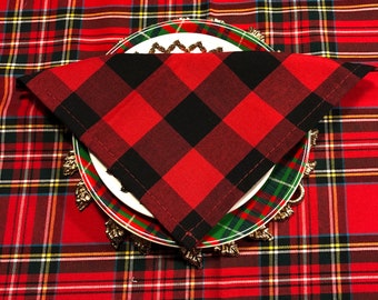 Monogram Cocktail Napkins S/4 Buffalo Check