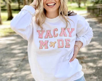 Vacay Mode Chenille Patch Sweatshirt