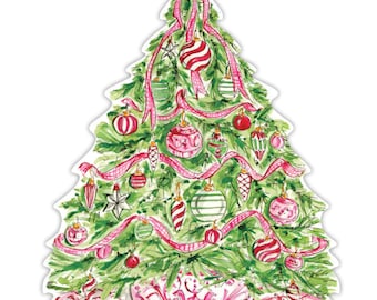 Pink Christmas Tree Die-Cut Placemat | Table Decor