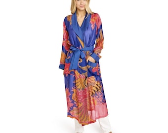 Crane Cobalt Long Kimono