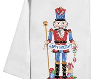 Happy Holidays Nutcracker Tea Towel