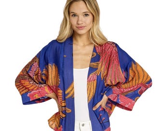 Crane Cobalt Short Kimono