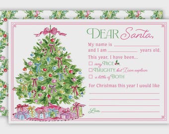 Pink Bow Wishes Santa Letter