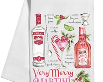 Very Merry Martini Tea Towel
