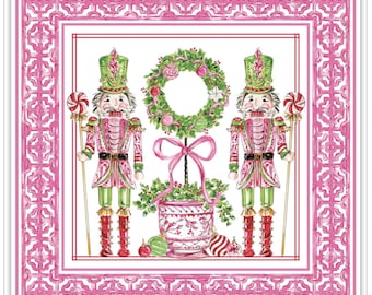 Pink Peppermint Nutcracker Square Placemat | Table Decor