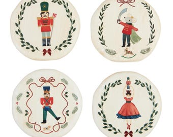 Charming Nutcracker Saucer Plates | S/4