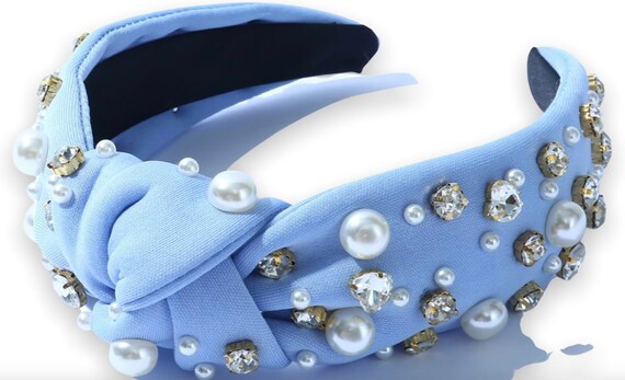 Light Blue Embellished Headband - Etsy display picture 3