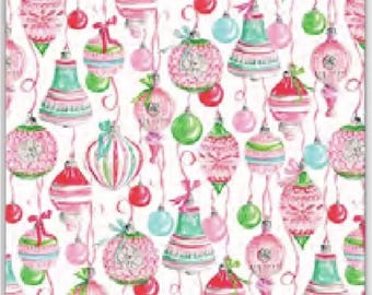 Pink and Green Vintage Ornament | Wrapping Paper