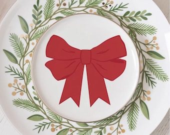 Red Bow Appetizer Plates | S/4