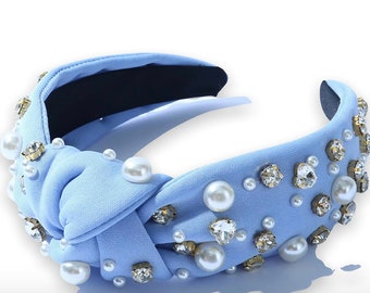 Light Blue Embellished Headband