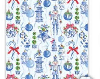 Handpainted Merry Nutcracker | Wrapping Paper