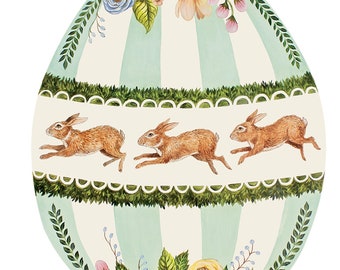 Die-Cut Boxwood Bunny Egg Placemat | Table Decor
