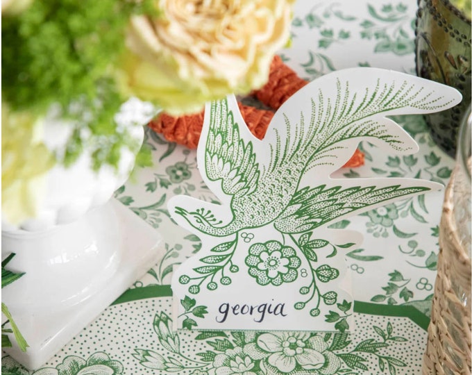 Green Asiatic Place card | Table Decor