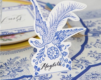 Blue Asiatic Place card | Table Decor